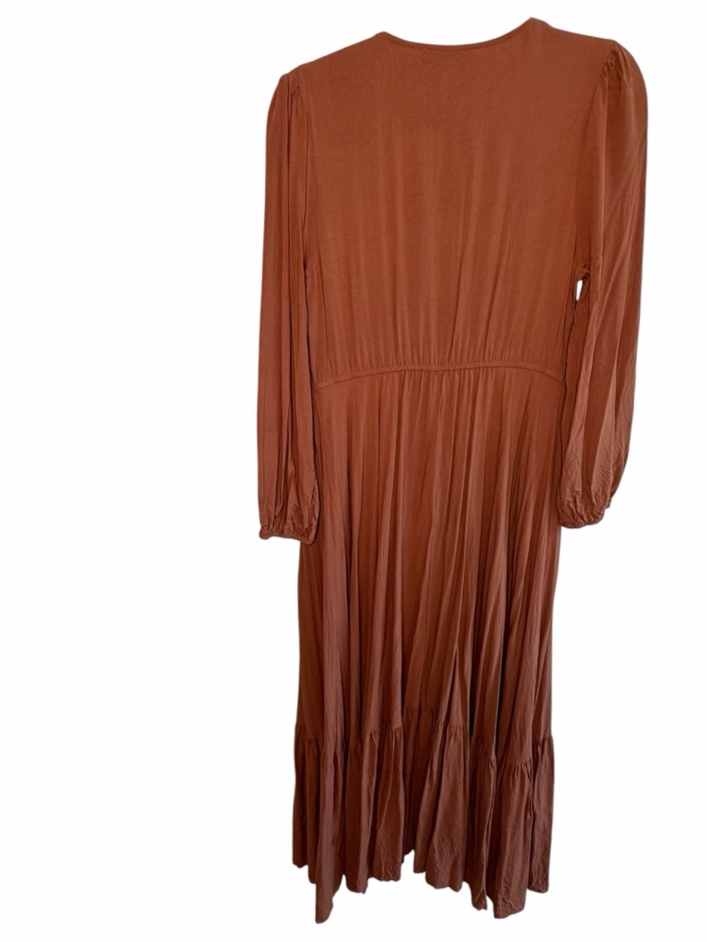 Rusttydustty Boho Prairie Maxi Dress Rust Button Front Cottagecore Earthy M - Picture 6 of 13